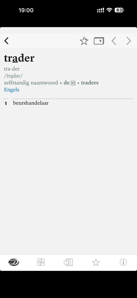 Hé #Wordfeud, ‘trader’ staat gewoon in Van Dale.