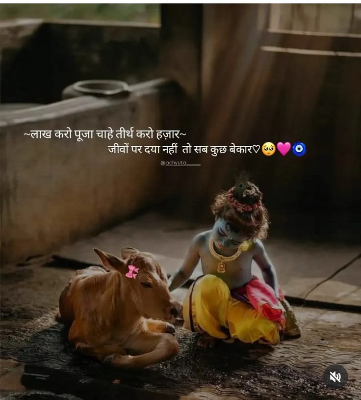 "पूजा या तीर्थ क्या फायदा, जब दिल में दया न हो। 🙏"