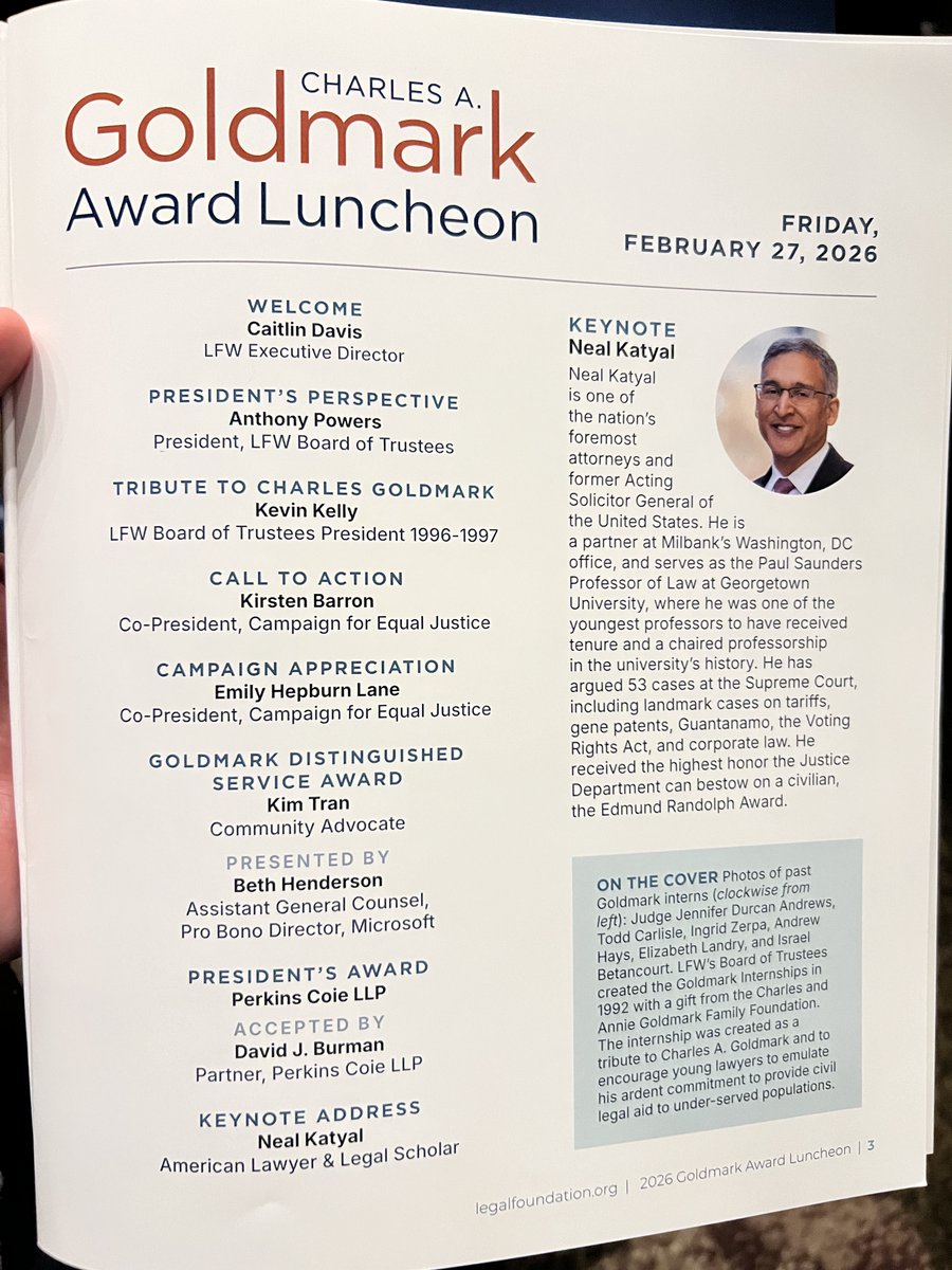 TonyVarona's tweet photo. Honored that @SeattleULaw served as a community sponsor of today's Goldmark Award Luncheon. Thrilled that the three top Associates Campaign for Equal Justice law firms are headed by Seattle U Law alumni, and that so many other Seattle U Law alumni, faculty, staff &amp; students...1/4 https://t.co/j8seAO6vtU