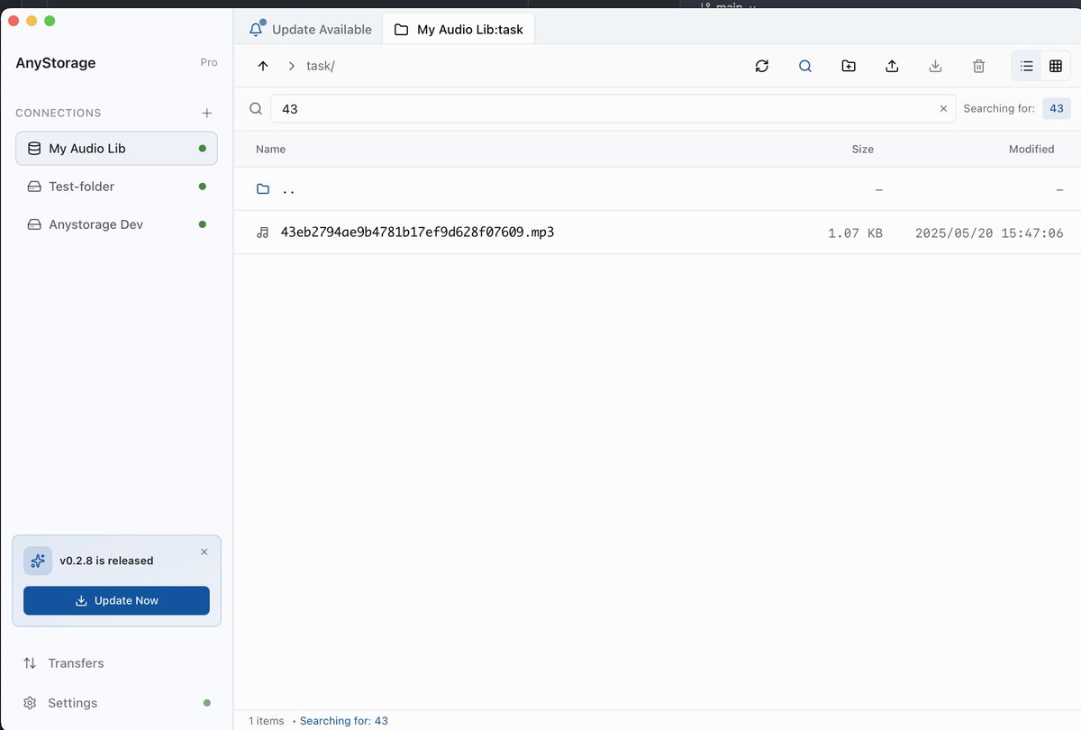 anystoragedev's tweet photo. In version v0.2.9, we introduced the prefix search feature, much easier to locate desired files in S3 storage, especially when dealing with a large number of files. Update to the latest version, then press Command+F to begin your new experience.
more on: https://t.co/UZqEYW3crV https://t.co/WTVLd0AijO