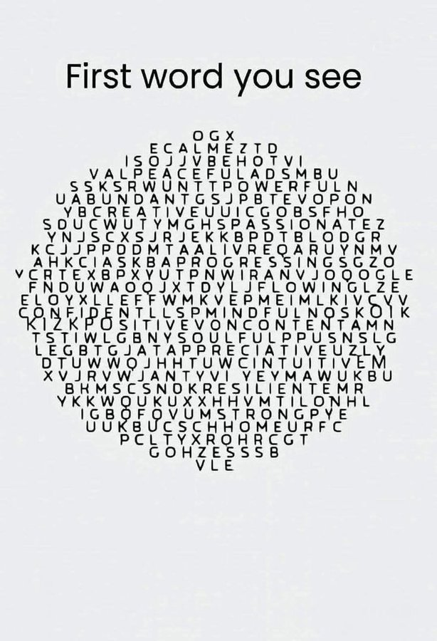 What is the First word you see reflects you?