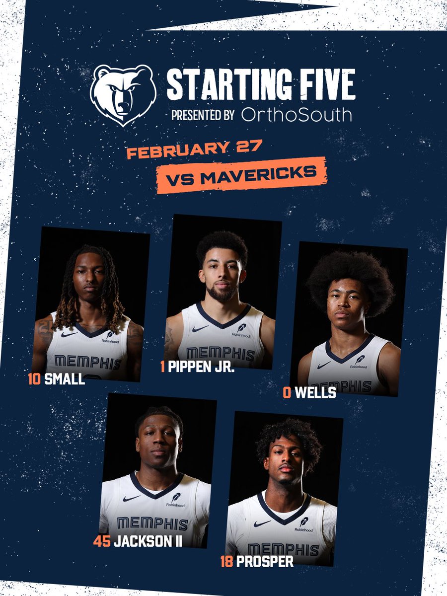 Starting Five in Dallas
📺 @FDSN_Grizzlies