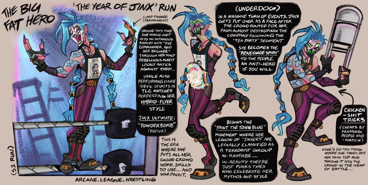 Fishbonedaggers's tweet photo. (ALW au) - the entire Jinx saga (career run) #arcane #jinx https://t.co/0gDQBiZIpo