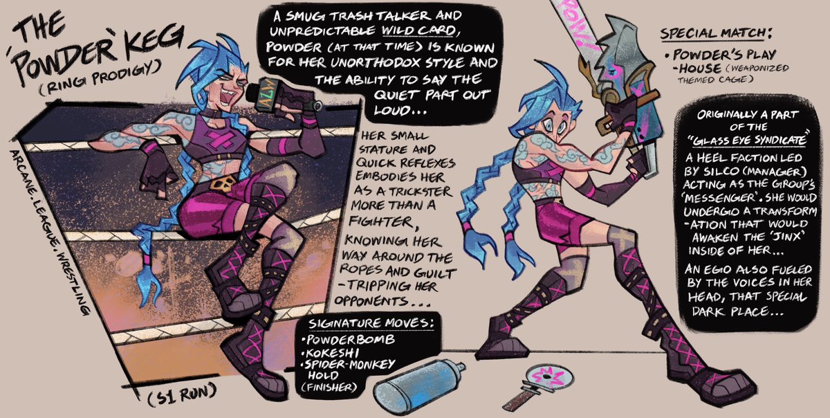 Fishbonedaggers's tweet photo. (ALW au) - the entire Jinx saga (career run) #arcane #jinx https://t.co/0gDQBiZIpo
