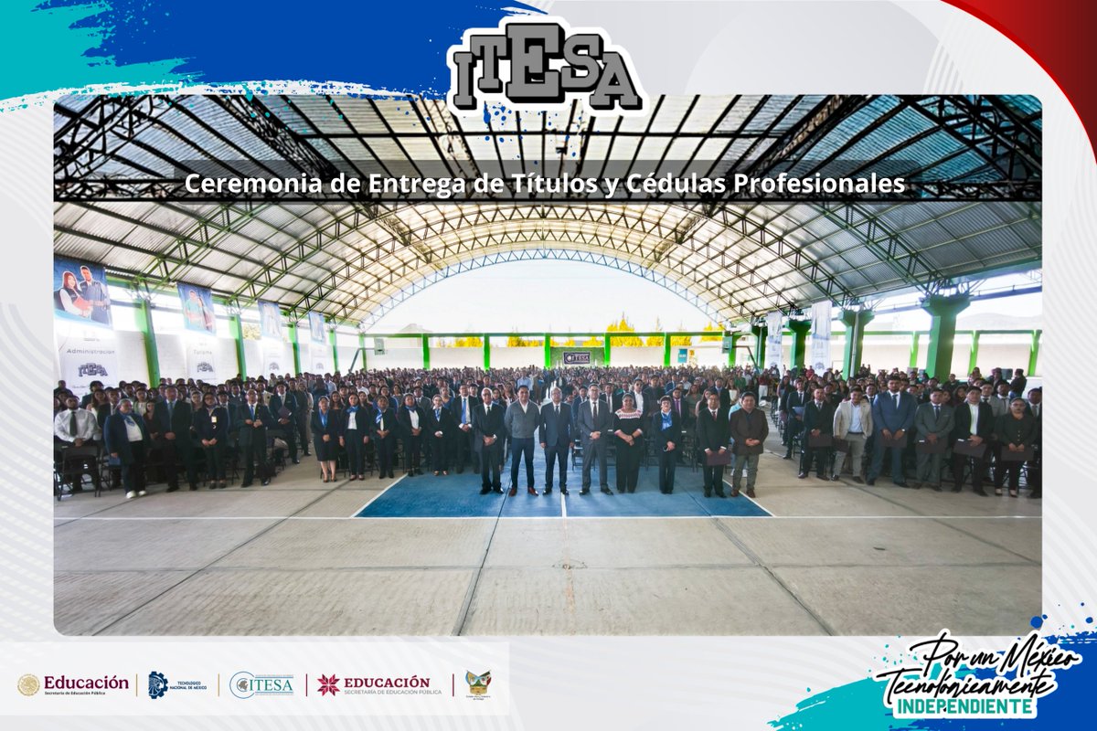 ITESA_OFICIAL's tweet photo. Celebramos nuestra entrega de Títulos y Cédulas profesionales para nivel licenciatura y posgrado a más de 400 nuevos y nuevas profesionistas. #OrgulloITESA https://t.co/NXmE5UAK1V