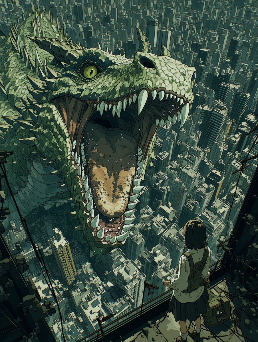 Post by わさび on X: 竜のいる風景