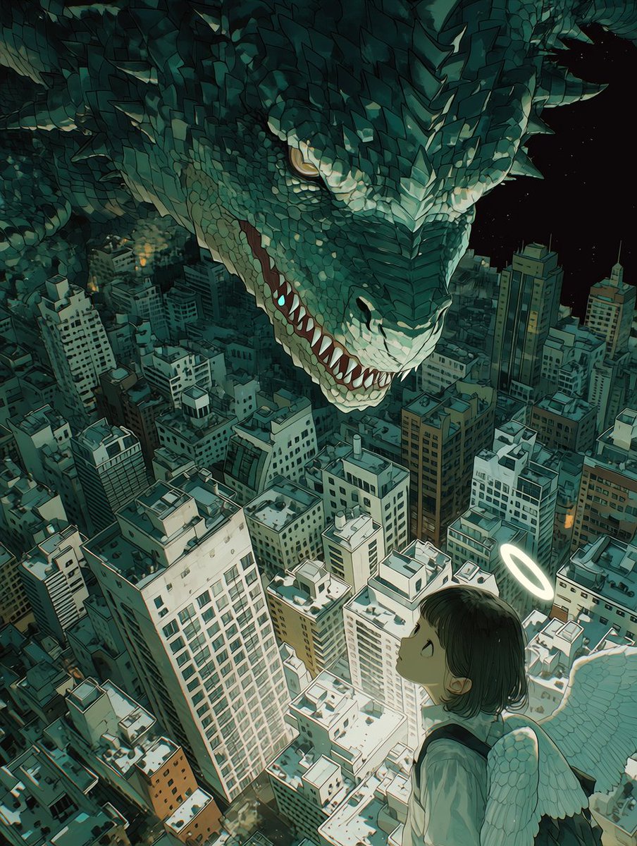 Post by わさび on X: 竜のいる風景