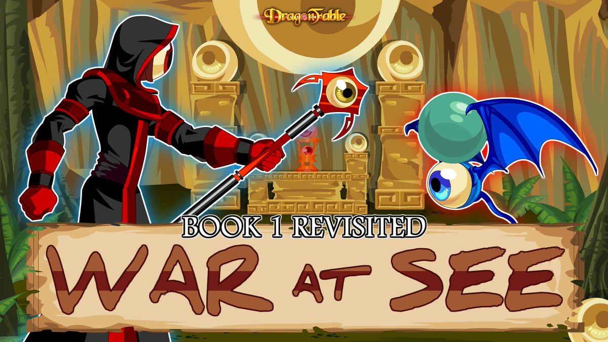 VerlyrusAE's tweet photo. This month's #DragonFable Revisited release is here! After your exciting beach vacation, you return to Falconreach to find it under attack by an army of flying eyeballs! Who could be behind this? Check out the details in the Design Notes! https://t.co/jrLceLS0Kq https://t.co/AgzA1ahxBu