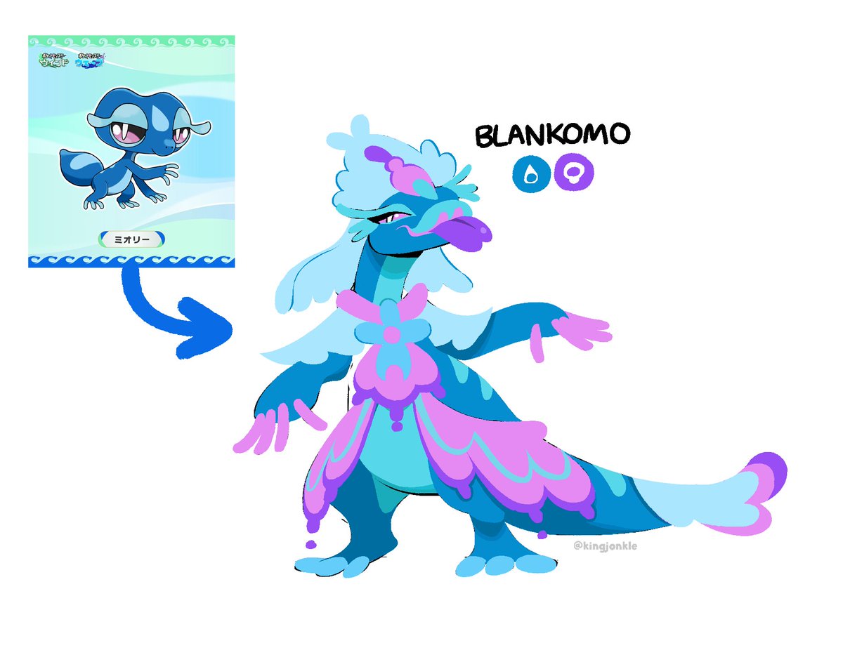 Geqa Evolution Pokemon my possibly over-designed final evo idea for gecqua!! #PokemonWindsWaves