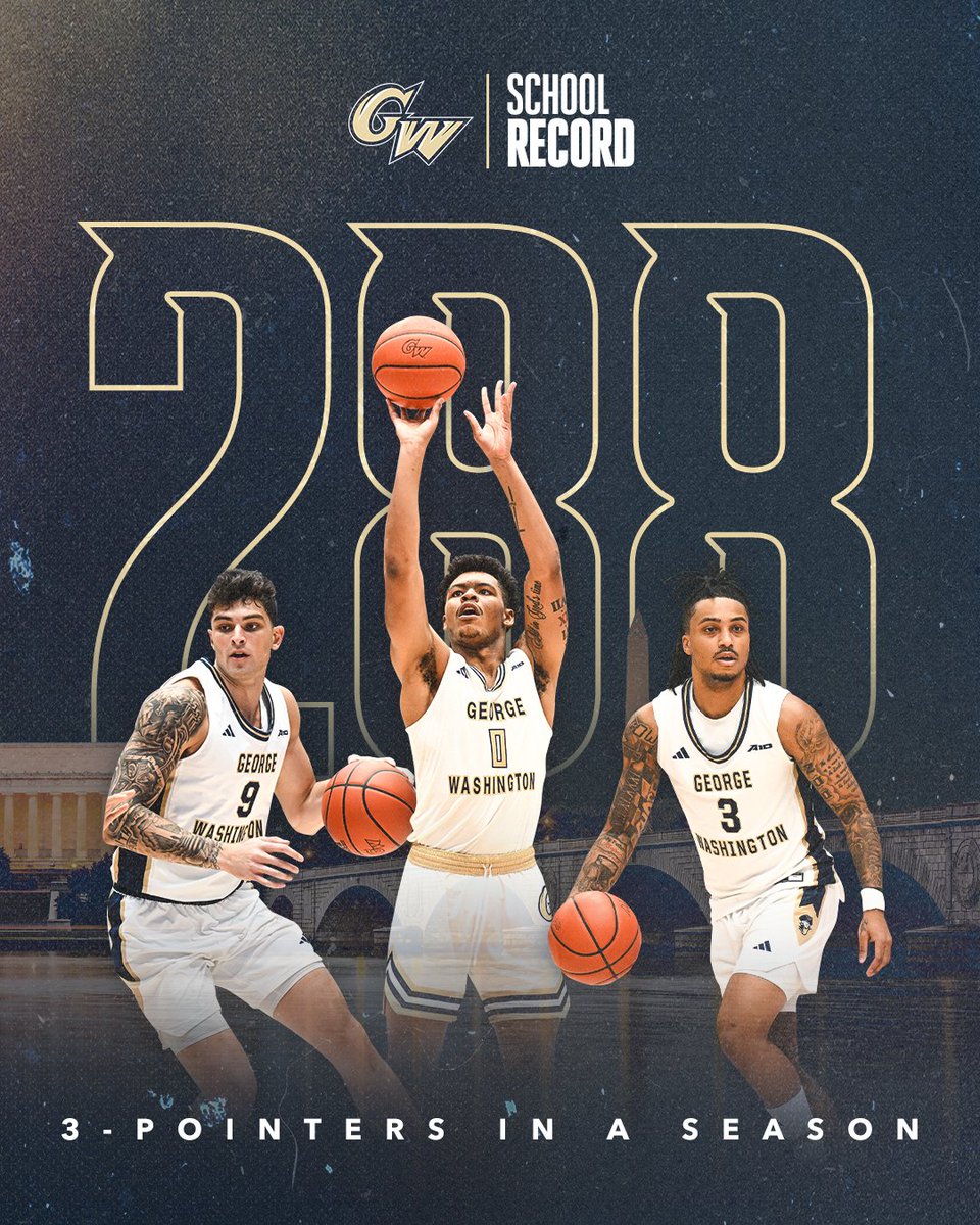 GW_MBB's tweet photo. A new SCHOOL RECORD for 👌s in a season! #RaiseHigh https://t.co/7rwpRVpnPQ