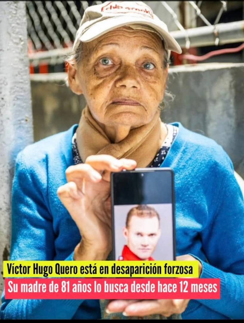 Que no se nos olvide que en Venezuela, una señora de 81 años sigue incansable, de cárcel en cárcel, buscando a su hijo Víctor Hugo Quero. No la dejemos sola. Sigamos presionando para que esta señora pueda obtener respuesta sobre el paradero de su hijo.