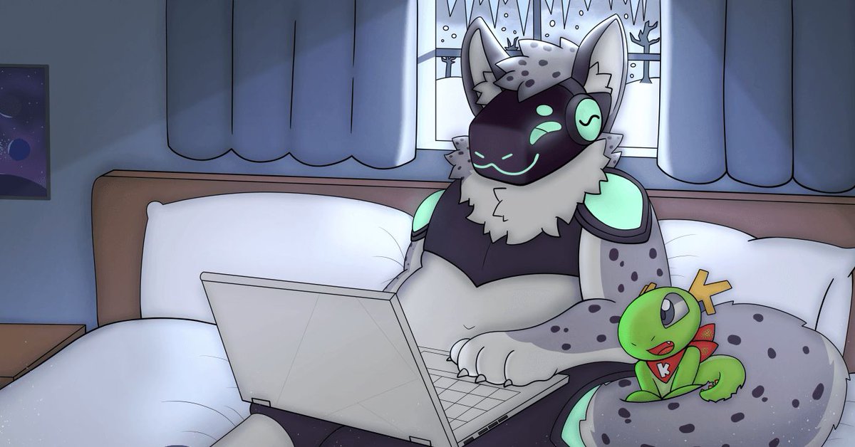 KiroFundifu's tweet photo. Warm and safe inside while the soft white snow falls outside...
Cozying up in a quiet room, just relaxing, and havin' a happy time… isn’t it nice?

Commission for Trip!!! @Trip7274 (Ko-Fi/Discord) https://t.co/aemHulJLYb