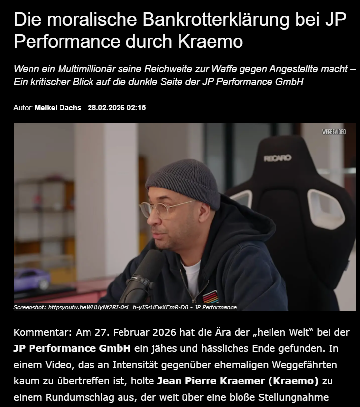 Md1980byc's tweet photo. Die moralische Bankrotterklärung bei JP Performance durch Kraemo

https://t.co/R3Ei2o6llb

#JPPerformance #Kraemo https://t.co/UNSKssNePs