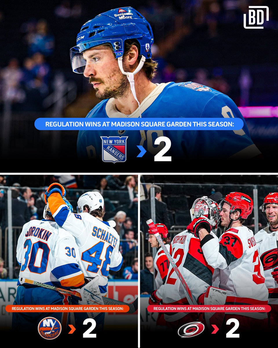YIKES 😬 The Isles and Canes have as many regulation wins at MSG this season as the Rangers… 

(H/T <a href="/StatBoy_Steven/">Stat Boy Steven 🇳🇱🇮🇪</a>)