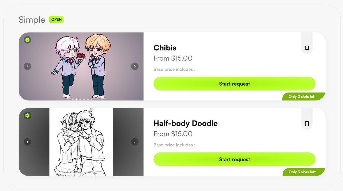 (RTs are very appreciated)

Hello! my phone burned out of sudden and I'm currently phoneless 🥲

My comms are open with the prices ranging from $15 to $40, feel free to dm if you have any questions! I take payment through Vgen or Paypal ^^

💚: vgen.co/snnysunsun
#VGenComms