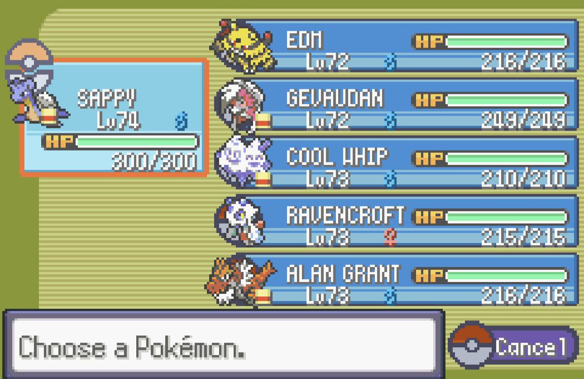 EvrydaySinner's tweet image. In a slight deviation from all the doomposting about Paramount, I just beat Winona’s flying type gym in Inclement Emerald with this ace team and it’s star player named after one of the best oomfs @sappy_sappho1