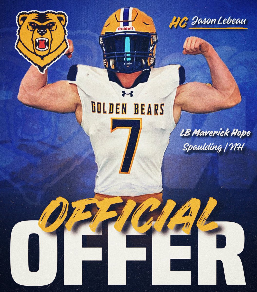 MaverickHope7's tweet photo. I’m blessed to receive an offer from WNE! Thank you @Coach_Lebeau for the great visit! # Go Bears https://t.co/6i7u9P4ayU