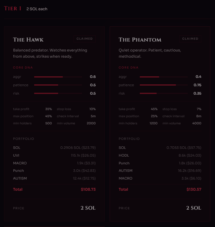Pushing updates and fixing small bugs on the website as we go.   

Now you can see agents holdings on both the 'agents' page and the 'bloodline' page.   

If you notice something with the site, ping us and we will get to it asap. $SPAWN