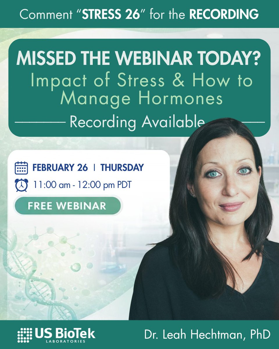 🔴🎥 RECORDING AVAILABLE!

🚨Missed our Impact of Stress and How to Manage Hormones webinar with @drleahhechtman?🚨 You can still access the full recording and learn how stress affects hormonal balance, and practical ways to support it.