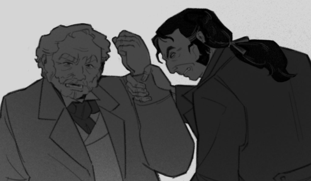 selyular_'s tweet photo. [#lesmis #valvert] mouth agape as jean valjean launched javert’s ass across the theatre during the confrontation https://t.co/cx1KyplVfj
