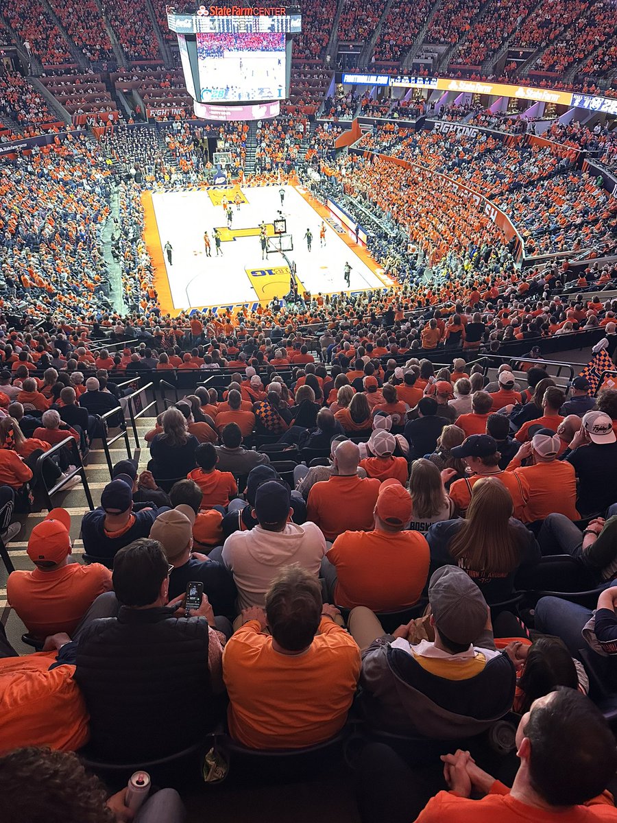 KiltonRauman's tweet photo. Pictured: a bunch of people that don’t stand during a top 10 matchup yet complain the home environment isn’t what it used to be. https://t.co/qLuxqAFfvT