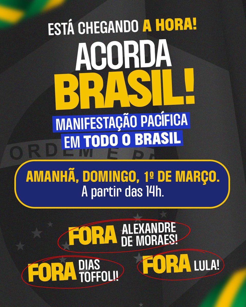 ESTÁ CHEGANDO A HORA! ACORDA BRASIL!