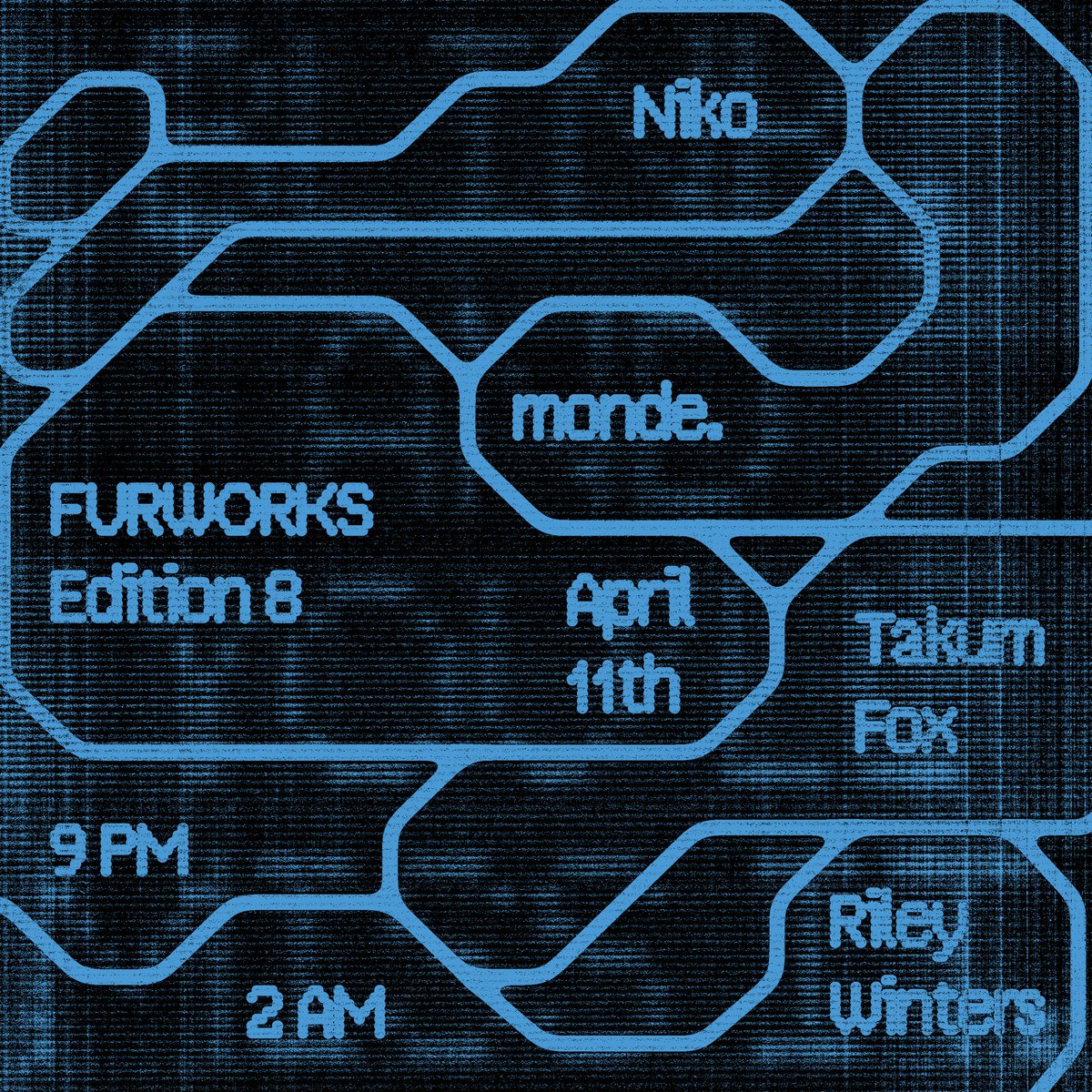 ThisIsFurworks's tweet photo. Announcing our Edition 8 DJs:

Niko : @rubberyote.space
Monde: @aerobax.bsky.social
TakumFox: @takumfox.bsky.social
Riley Winters: @horsefur.bsky.social

Don’t forget to register:
https://t.co/gjk3dRKV9p https://t.co/buKUSA1RZd