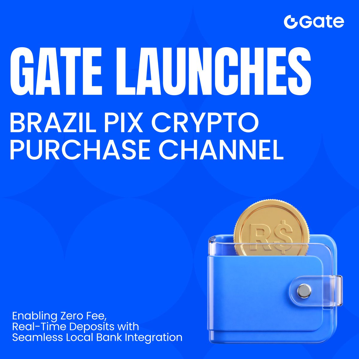 Gate's tweet image. Forget slow transfers! Brazilian users can now buy crypto instantly with PIX on Gate.

🔹 Buy crypto directly via PIX
🔹 Zero fees and real-time processing
🔹 Pay straight from your bank account linked to CPF
🔹 Compliant and transparent

More local payment solutions. That's how