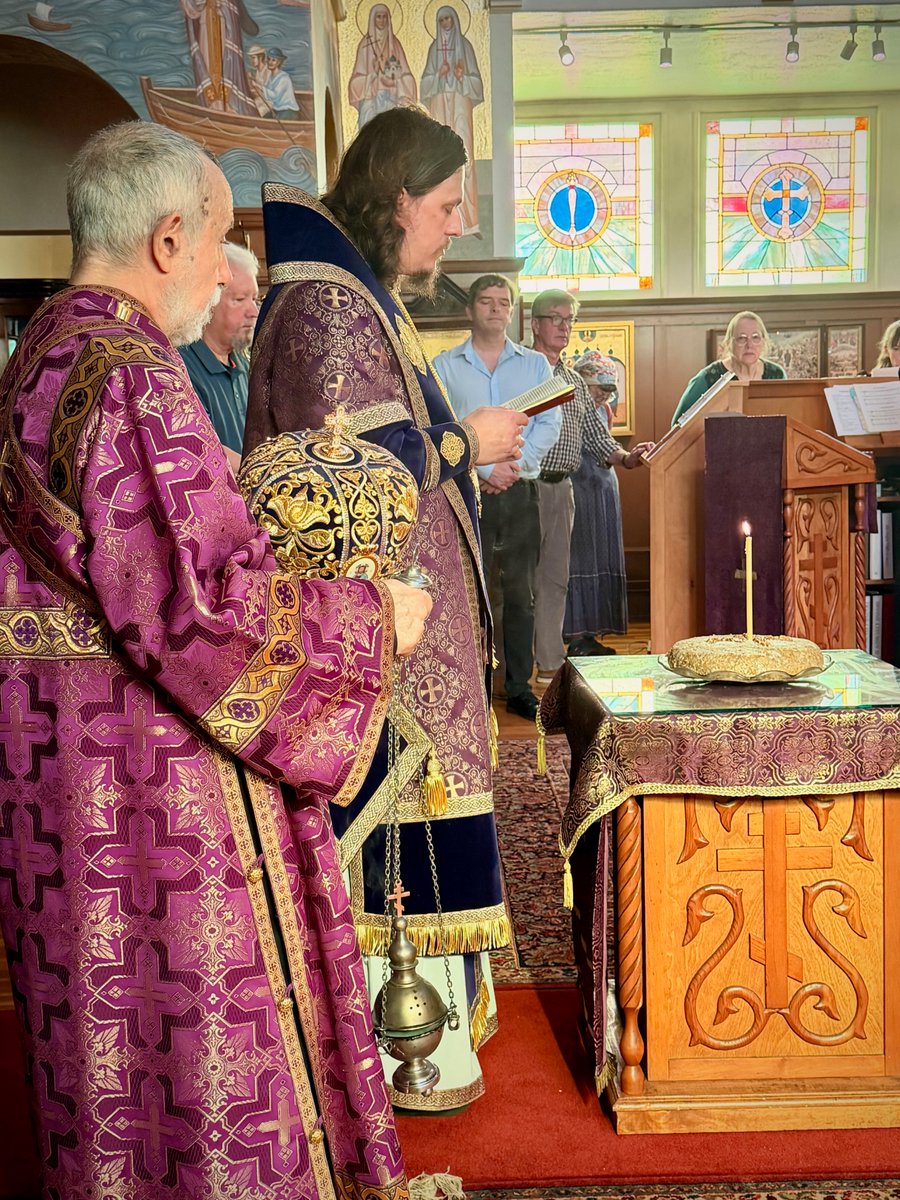 On Clean Friday, February 27, the eve of the commemoration of St. Theodore the Recruit and the Miracle of the Boiled Wheat, His Grace Bishop Vasily presided at the Liturgy of the Presanctified Gifts.  At the conclusion of the liturgy, His Grace blessed the kolyva.