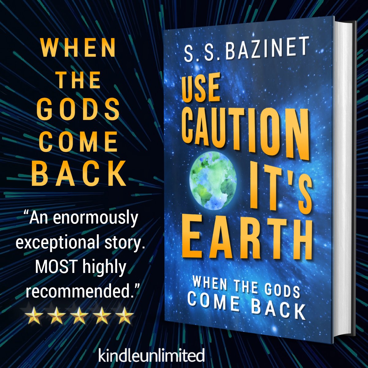 SSBazinet's tweet image. Use Caution It’s Earth: WHEN THE GODS COME BACK
amazon.com/Use-Caution-It…

THREE GALACTIC VISITORS. ONE MISSION.

⭐️⭐️⭐️⭐️⭐️“ENTHRALLING, ENGAGING, AND EPIC”

⭐️⭐️⭐️⭐️⭐️“This is an enormously fantastic fantasy.”

#KU #Visionary #Inspirational