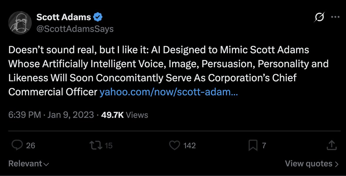 AI Coffee with Scott Adams tweet media