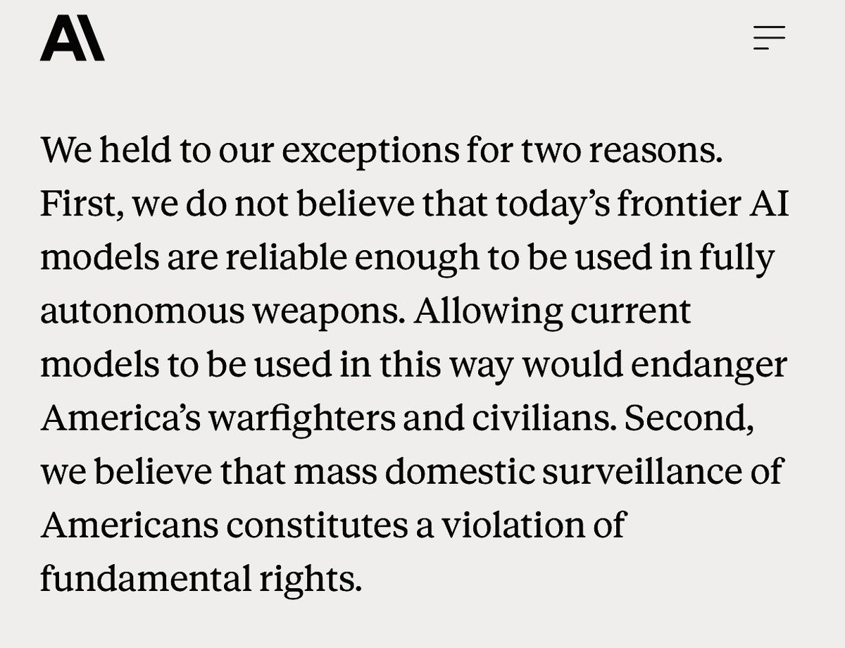 Anthropic responds to Hegseth.