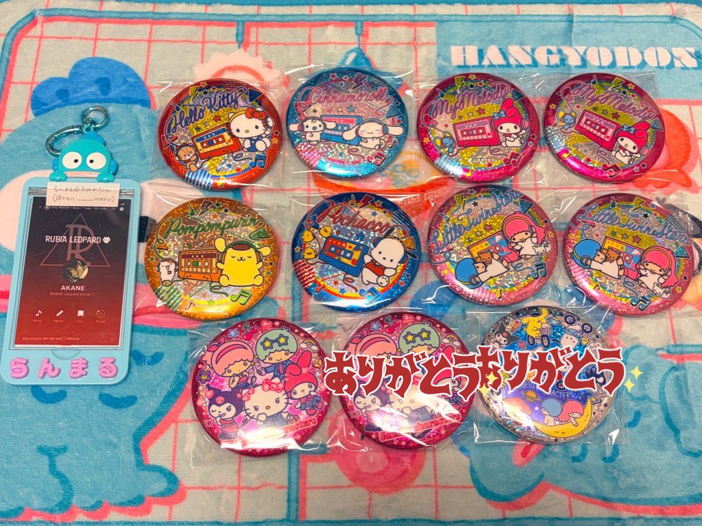 ran_____maru's tweet photo. @1 【交換/譲渡】サンリオ キラキラBIG缶バッジ2

〈譲〉ハローキティ、シナモロール、マイメロディ、ポムポムプリン、ポチャッコ、キキララ、女の子集合

〈求〉前弾ハンギョドンが写っているもの、異種ハンギョドン、定価＋送料

⌘ 今弾ハンギョドンは求めておりません

↓ https://t.co/01h3jeaz6u