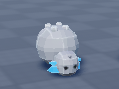 he has spikes in blender but he gets shaved when i import him so he's bald. for now.