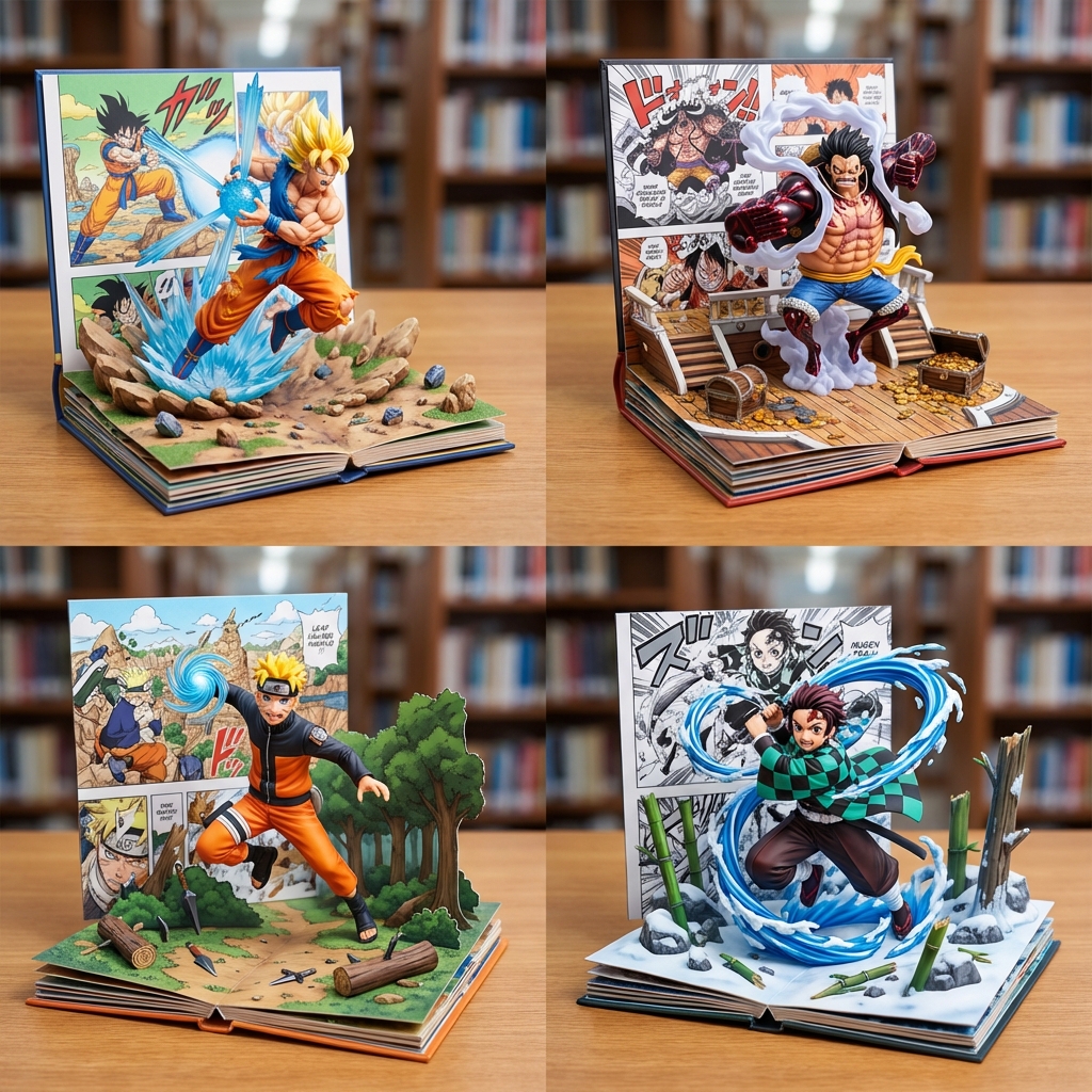 Nano Banana Prompt: Pop-Up Book Manga Scene