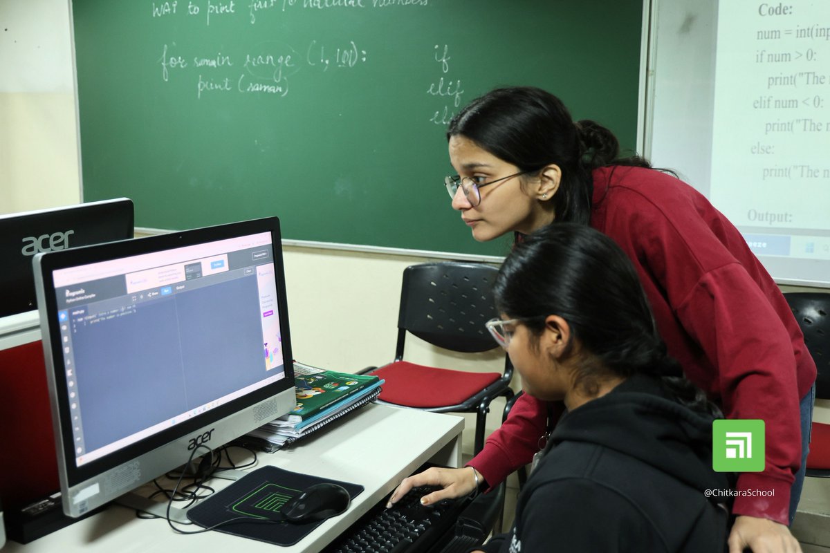 chitkara_school's tweet photo. Students at Chitkara International School engage in a hands-on Python Loops activity at the Atal Tinkering Lab

#CIS #ATL #Tinkering #tech #learning #knowledge #Coding #AtalInnovationmission #activity #pythom #programmig https://t.co/QBBGfgKltw