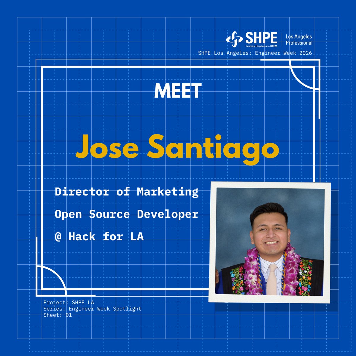 shpelosangeles's tweet photo. ✨ Director Spotlight: Jose Santiago, SHPE LA Marketing Director. 
From a childhood love of video games to UCSC Computer Engineering, he shifted focus from job titles to growth &amp; purpose.

#SHPE #Leadership #EngineerWeek https://t.co/WhVNLPCKA7
