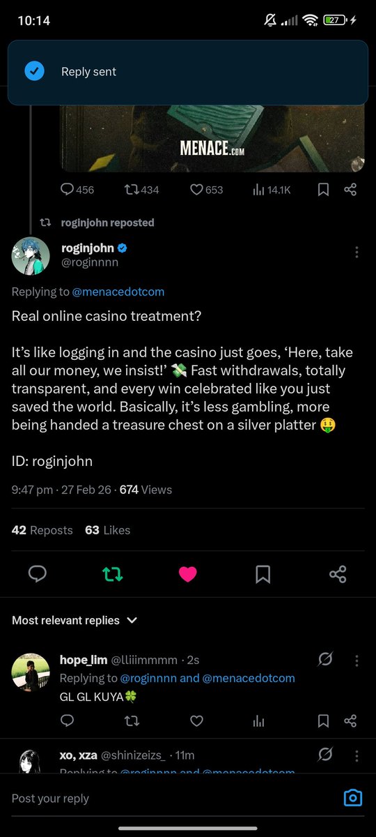 lliiimmmm's tweet photo. @roginnnn GOOD LUCK SA MGA ENTRIES MO KUYA🍀 #BASBAS🍀
@https_minxx @zrixyo0 https://t.co/mqH21oGy0Y