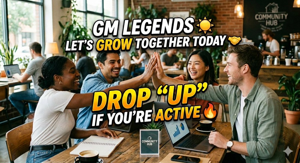 GM Legends ☀️
Let’s grow together today 🤝
Drop “UP” 
if you’re active 🔥