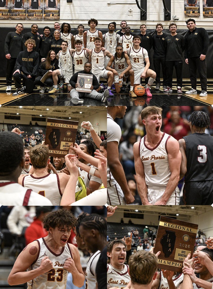 EPCHS_Athletics's tweet photo. With a 68-57 victory over Peoria High, our Boys Basketball team are REGIONAL CHAMPIONS!!! 

This marks the first regional title since 1997, a historic accomplishment for our program and community! Congratulations to our players and coaches!!! https://t.co/fnuEMvJZP2