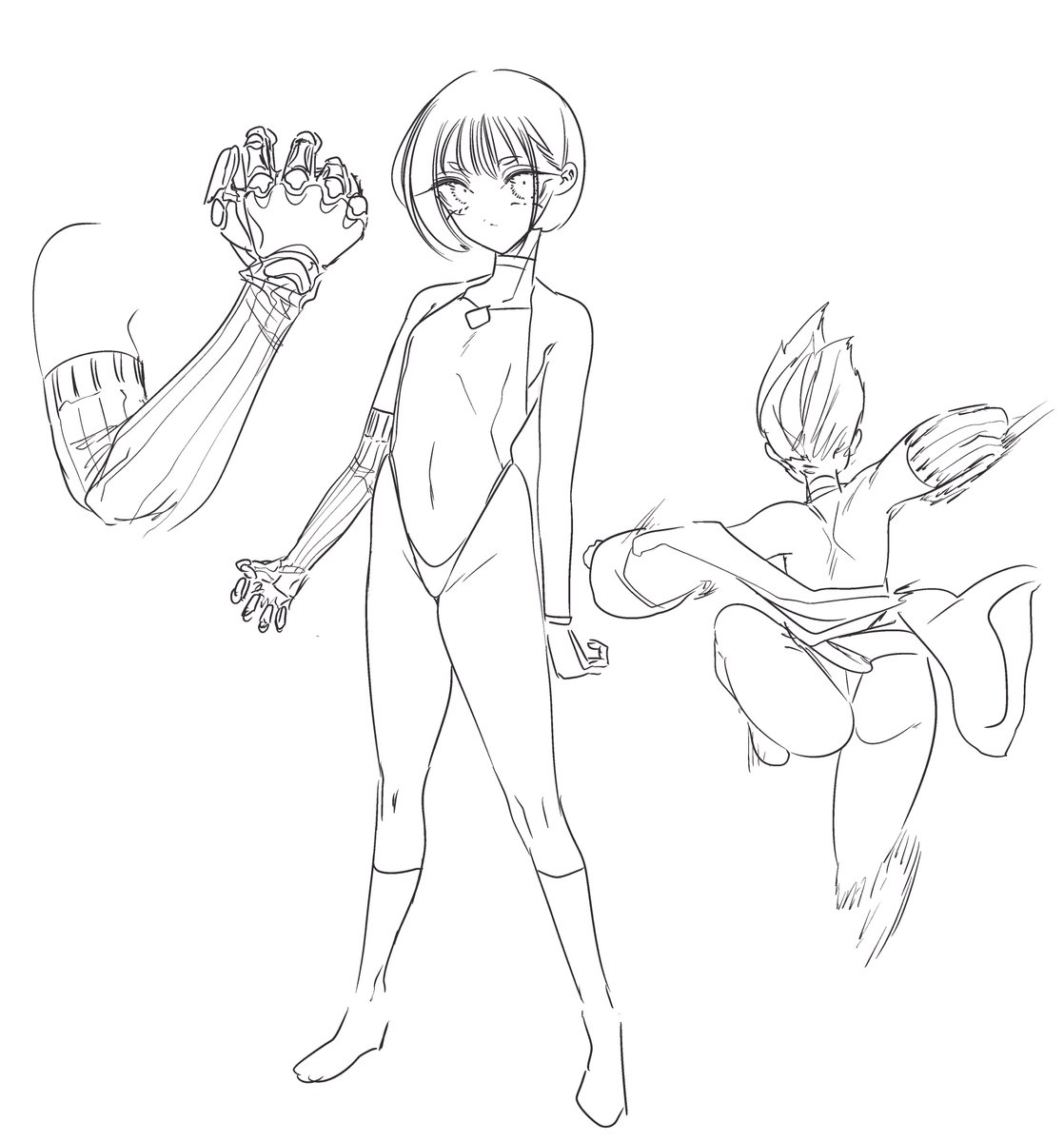 義手をピンクのリブ生地布でカバーするのアリかもしれない 