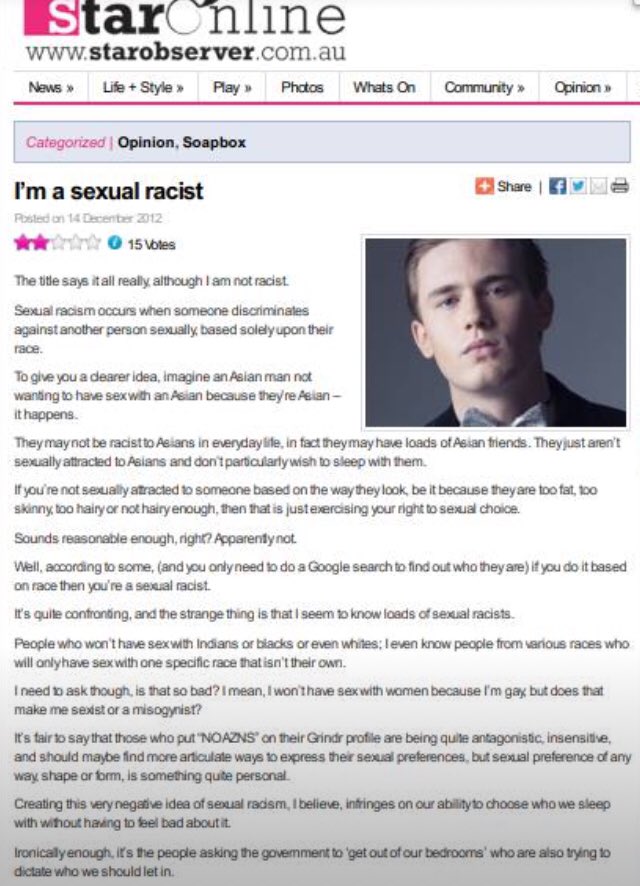 This is Jesse Matheson, the CEO of the <a href="/sydneymardigras/">Sydney Gay and Lesbian Mardi Gras</a> who has stopped the Pride in Protest group from marching in the parade tonight because they apparently hurt the feelings of genocidal Israelis.

He calls himself a "sexual racist"..............