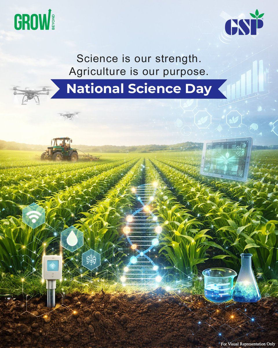 GspCrop's tweet photo. Science is not just in labs — it’s alive in every healthy crop and every successful harvest. 🌱
This National Science Day, we salute the science that empowers our farmers and strengthens our fields.
#NationalScienceDay #ScienceForFarmers #AgriInnovation
#gspcrop https://t.co/Btbj6YAGMf