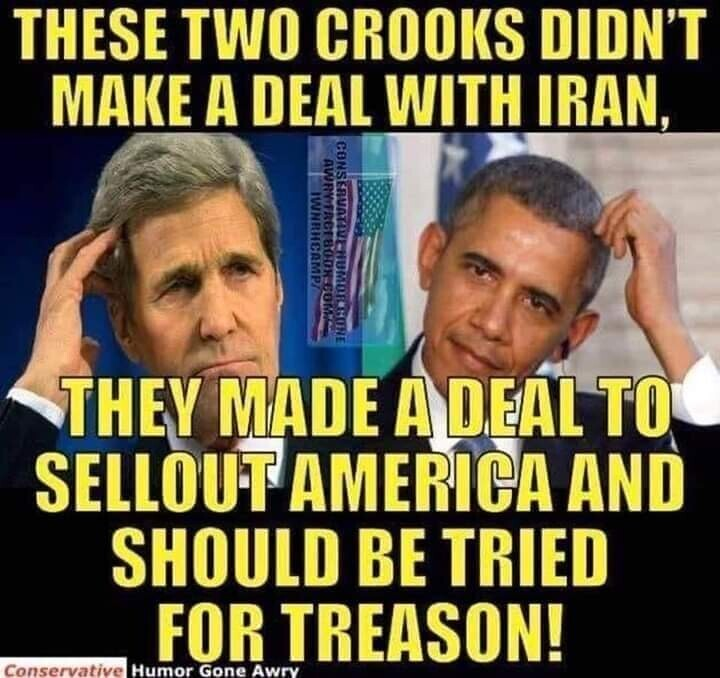 They've been selling us out for decades.  These
two pulled off giving Iran almost $2 Billion without
telling Congress.  Just imagine what we don't know
about other nefarious &amp; treasonous activity then. 

 We are realizing the negative effects both fiscally
 &amp; socially from this