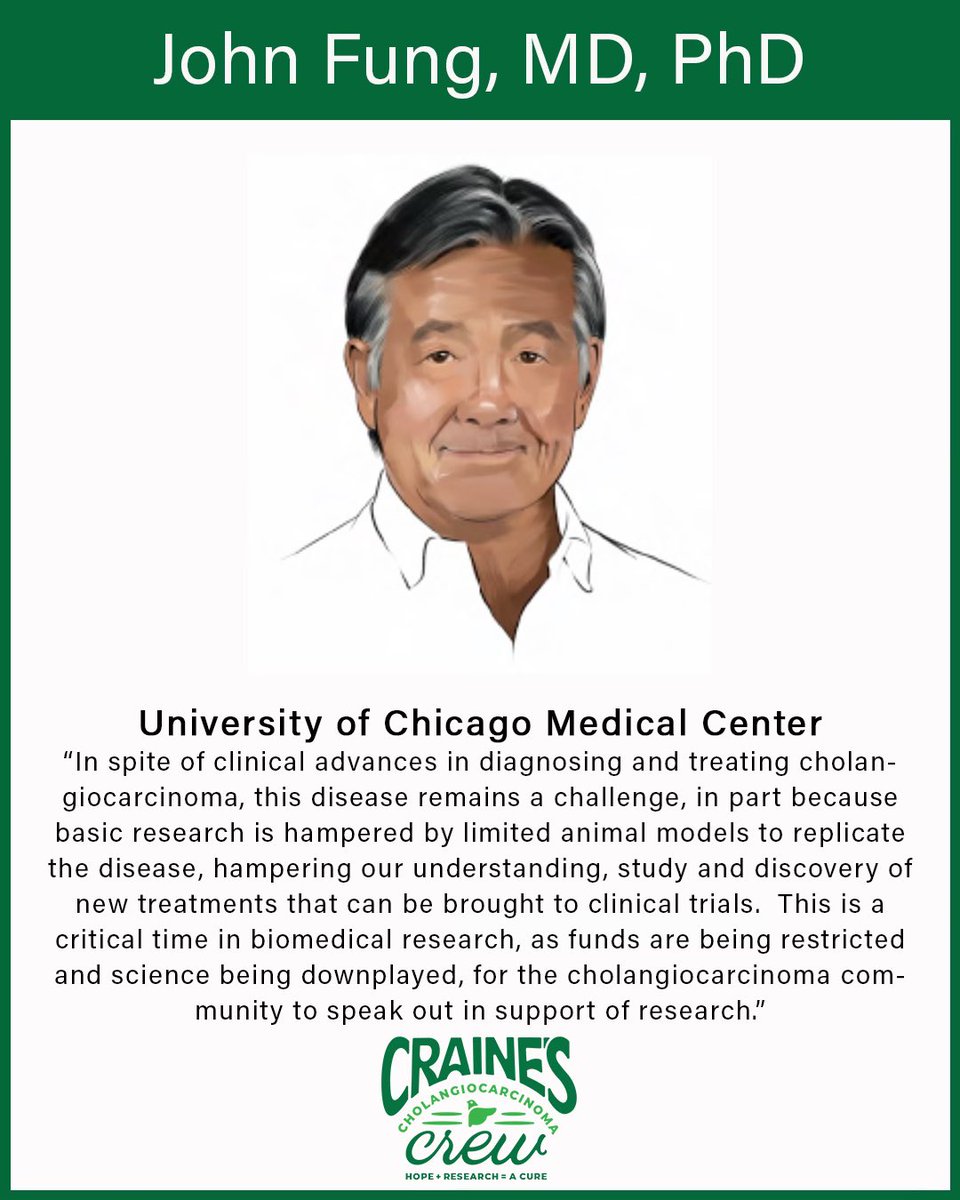 lisamariecraine's tweet image. Cholangiocarcinoma Awareness Month
@UCCancerCenter @UChicagoMed @uchicagosurgery @UChicagoGI @CrainesCrew @curecc #fungfans #livertransplant #myhero