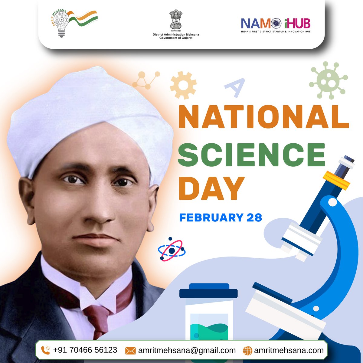 On National Science Day, Amrit Mehsana Startup &amp; Innovation Mission honors Shri C.V. Raman and his revolutionary Raman Effect discovery.
Let’s foster scientific thinking and build innovation-driven startups for a stronger India.🔬🚀
#NationalScienceDay #AmritMehsana #StartupIndia