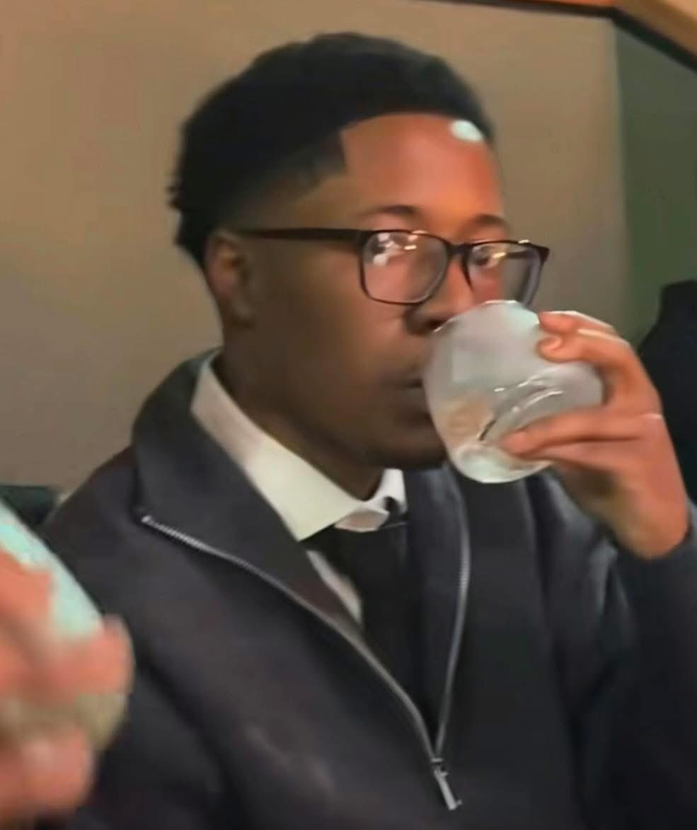 Me inna function sippin my drink watchin my surroundings cuz anything can happen at anytime