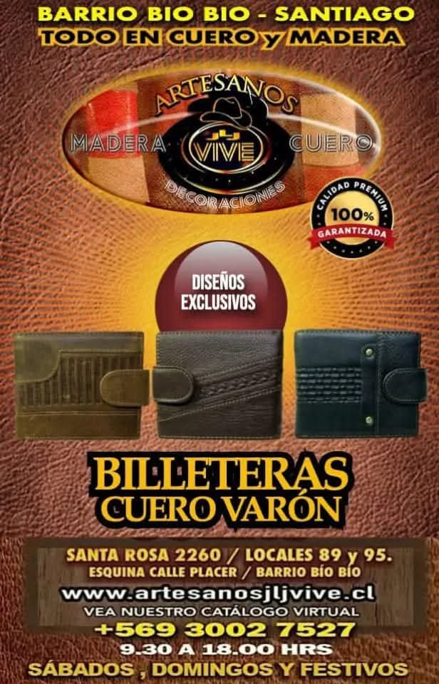 📌BARRIO BIO BIO DE SANTIAGO
📌ABIERTO 
📌 SABADOS
📌 DOMINGOS
📌 FESTIVOS
     9-18 Hrs
📌SANTA ROSA 2260       LOCALES 89 - 95 GALPON 4.
📌 ESQUINA calle PLACER 
📌Somos fabricantes 
📌Despacho a provincias
artesanosjljvive.com
👆👆👆👆👆👆👆👆👆
Vea nuestra página web