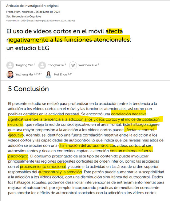 Cada vez los resultados científicos son más concluyentes sobre el negativo impacto del uso intensivo de smartphones sobre el lóbulo prefrontal. Estos investigadores chinos encuentran efectos muy negativos en la atención, el control emocional y autocontrol: frontiersin.org/journals/human…