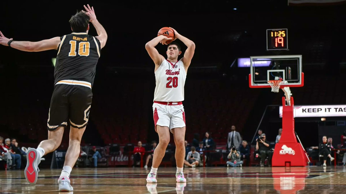 DaytonEnquirer's tweet image. RedHawks Stay Perfect at 29-0 After Last-Second Escape at Western Michigan

No. 21 Miami (OH) survived its toughest late-game test of the conference slate Friday night, escaping Western Michigan 69-67 on a go-ahead layup by Trey Perry with one second left. In a game that felt